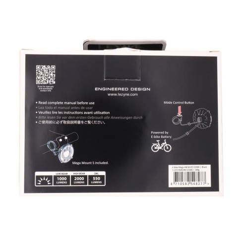 Lezyne E-Bike Mega HB StVZO E2000 Front Light - 1-LED-EMGHB-V138G