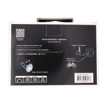 Lezyne E-Bike Mega HB StVZO E2000 Front Light - 1-LED-EMGHB-V138G