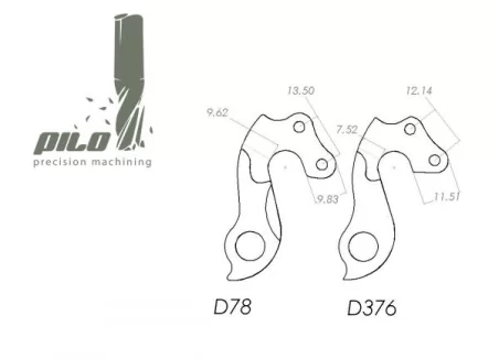 D78 derailleur hanger for Marin, Ironhorse, Orbea, DeRosa, Canyon(#8), Fuji, Wilier, Merida bikes (rear gear mech, dropout) 2