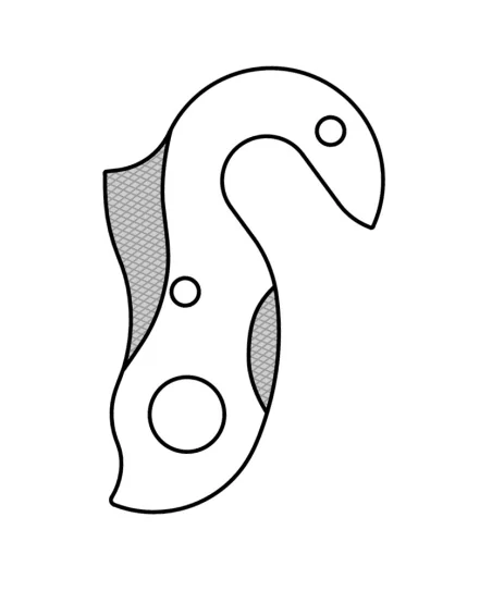 Marwi UNION GH-208 derailleur hanger rear drawings