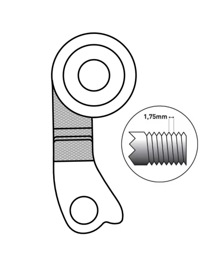 Marwi UNION GH-249 derailleur hanger rear drawings