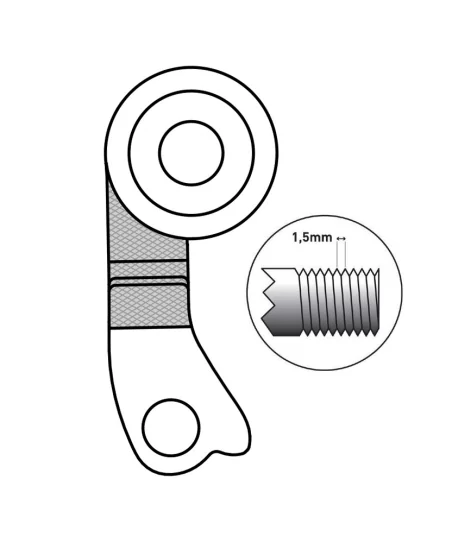 Marwi UNION GH-250 derailleur hanger rear drawings