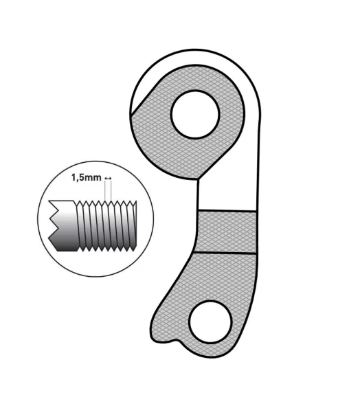 Marwi UNION GH-250 derailleur hanger front drawings