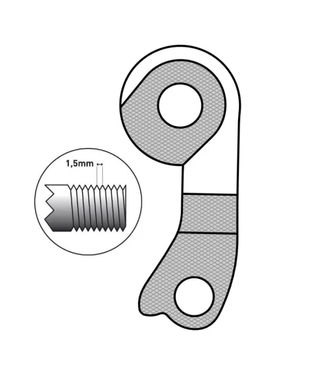 Marwi UNION GH-250 derailleur hanger front drawings