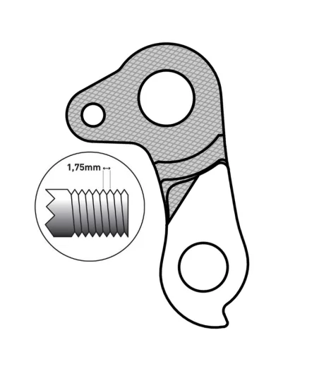 Marwi UNION GH-251 derailleur hanger front drawings