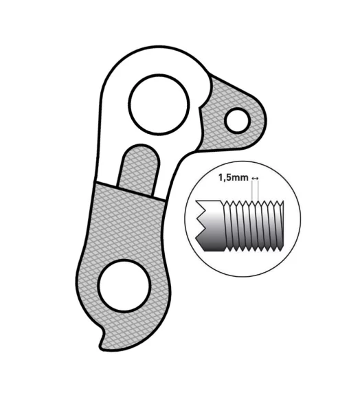 Marwi UNION GH-252 derailleur hanger rear drawings