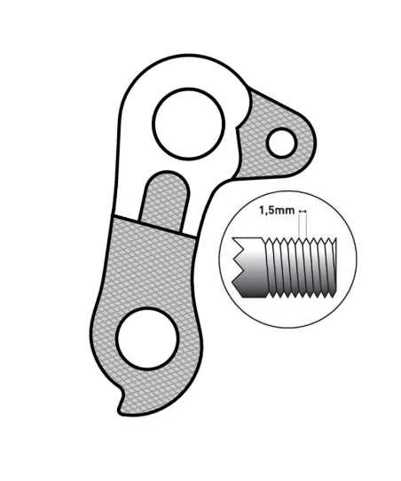 Marwi UNION GH-252 derailleur hanger rear drawings