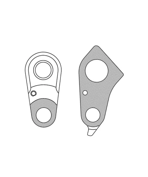 Marwi UNION GH-298 derailleur hanger for Specialized bicycle models rear drawings