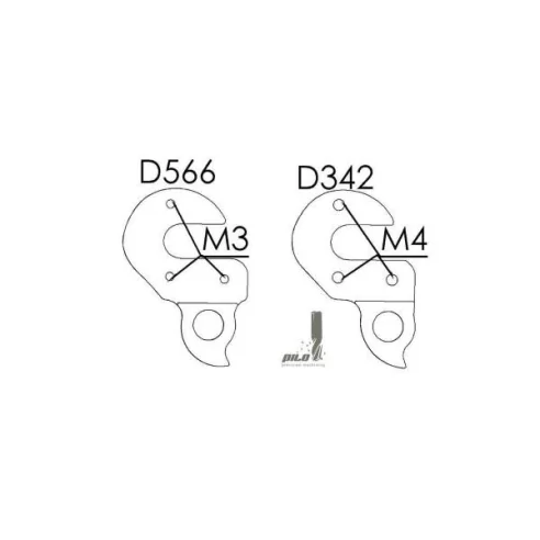 D342 derailleur hanger for Ridley bikes (rear gear mech, dropout) 2