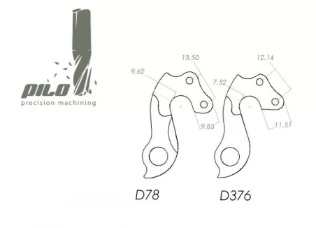D376 derailleur hanger for Skyde bikes (rear gear mech, dropout) 2