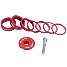 StackRight Essential Headset Spacer Kit - Colour Red Wheels mfg SRHS-EKIT1-1