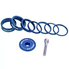 StackRight Essential Headset Spacer Kit - Colour Blue Wheels mfg SRHS-EKIT1-6