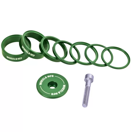 StackRight Essential Headset Spacer Kit - Colour Green Wheels mfg SRHS-EKIT1-9