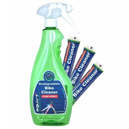 SQUIRT Bike Cleaner 750ML – Ready to use with special foaming nozzle 3 sachets