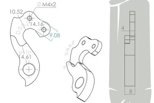 D552 derailleur hanger for KHS 2007 Flite 750 K75 bikes (rear gear mech, dropout) 2