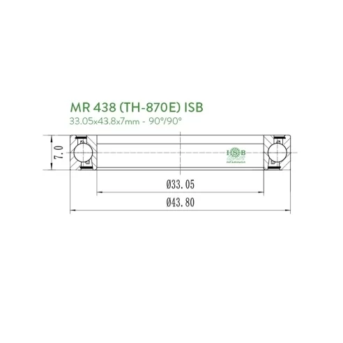 MR 438 BEARING 33.05x43.8x7 90°/90° for Headset ISB SPORT 13980643