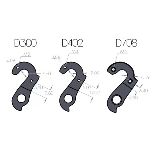 Pilo D300 D708 D402 derailleur hanger for Wilier, Carrera, DeRosa Sensa bikes