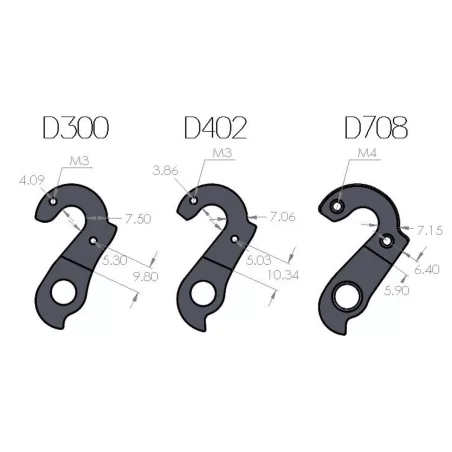 Pilo D300 D708 D402 derailleur hanger for Wilier, Carrera, DeRosa Sensa bikes