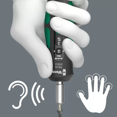 Wera 7515/7 Kraftform Safe-Torque Speed Bicycle 1, 7 pieces - 05075850001. Distinctly audible and noticeable excess-load signal when the preset torque is reached.