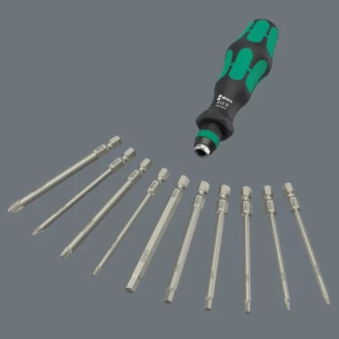 Wera 9532 Chain Riveter Set for Workshops, 20 pieces - 05136042001 The handle/interchangeable blade system allows rapid exchange of the blades required for a wide range of applications.