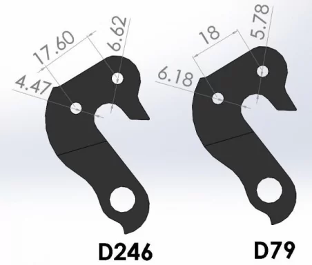 D79 derailleur hanger for KHS (PN 73-079-190), Titus, Focus, Marin (#5), Jamis bikes (rear gear mech, dropout) 2