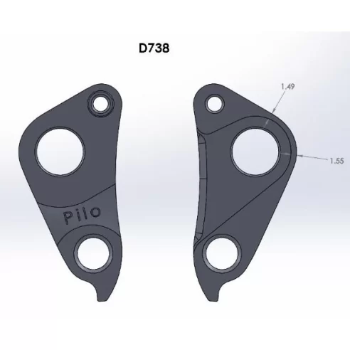 D738 #S172600003, #S162600002 derailleur hanger for Specialized Epic, VVT, Vado, Camber, Enduro, Era, FatBoy, Fuse, Levo, Rhyme, SEQUOIA, SJ, Turbo, Ruze, Stumpjumper bikes 2019 2015 2016 2017 2018 (rear gear mech, dropout 301) 3