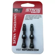 lightweight aluminum valve stems, helping reduce rotational weight for better performance. perfect fit for all Stan’s BST and BST-R rims. Fits up to 8mm valve hole. Black 35 mm
