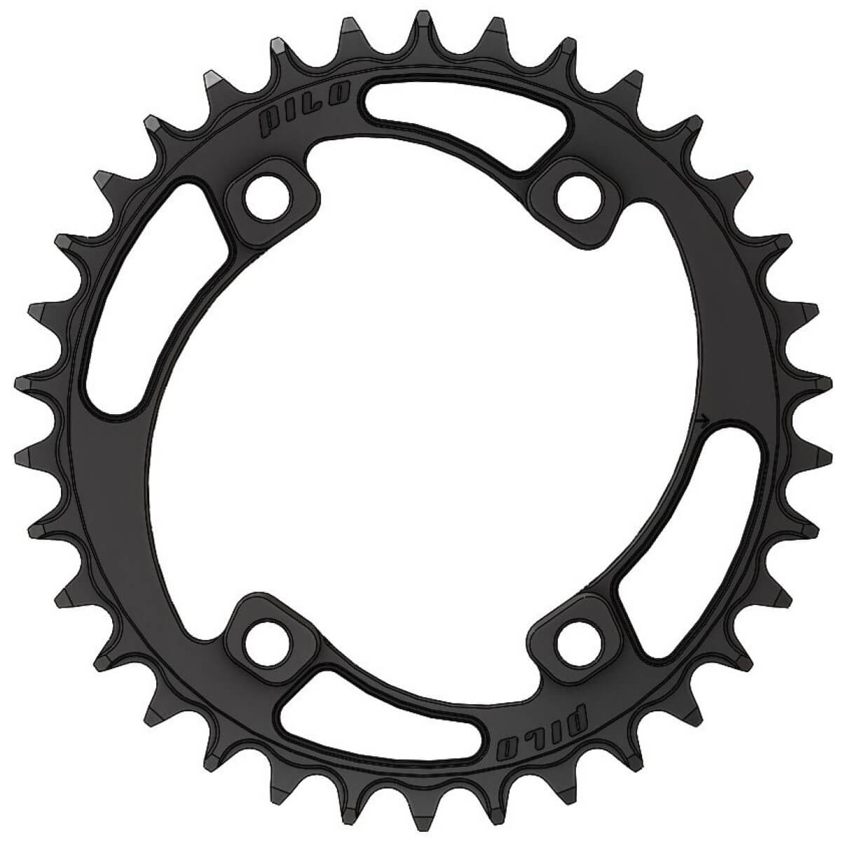 Pilo C52 Chainring Narrow Wide 34T for Shimano 96BCD Asymmetric. Hyperglide+ Compatible