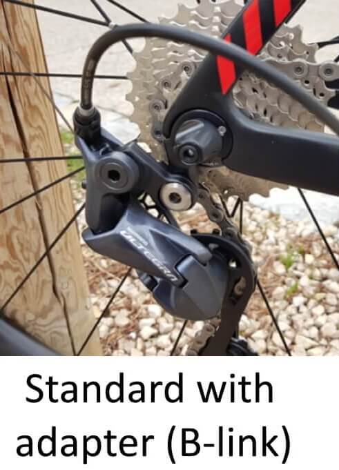 Standard derailleur mount with adapter/B-link