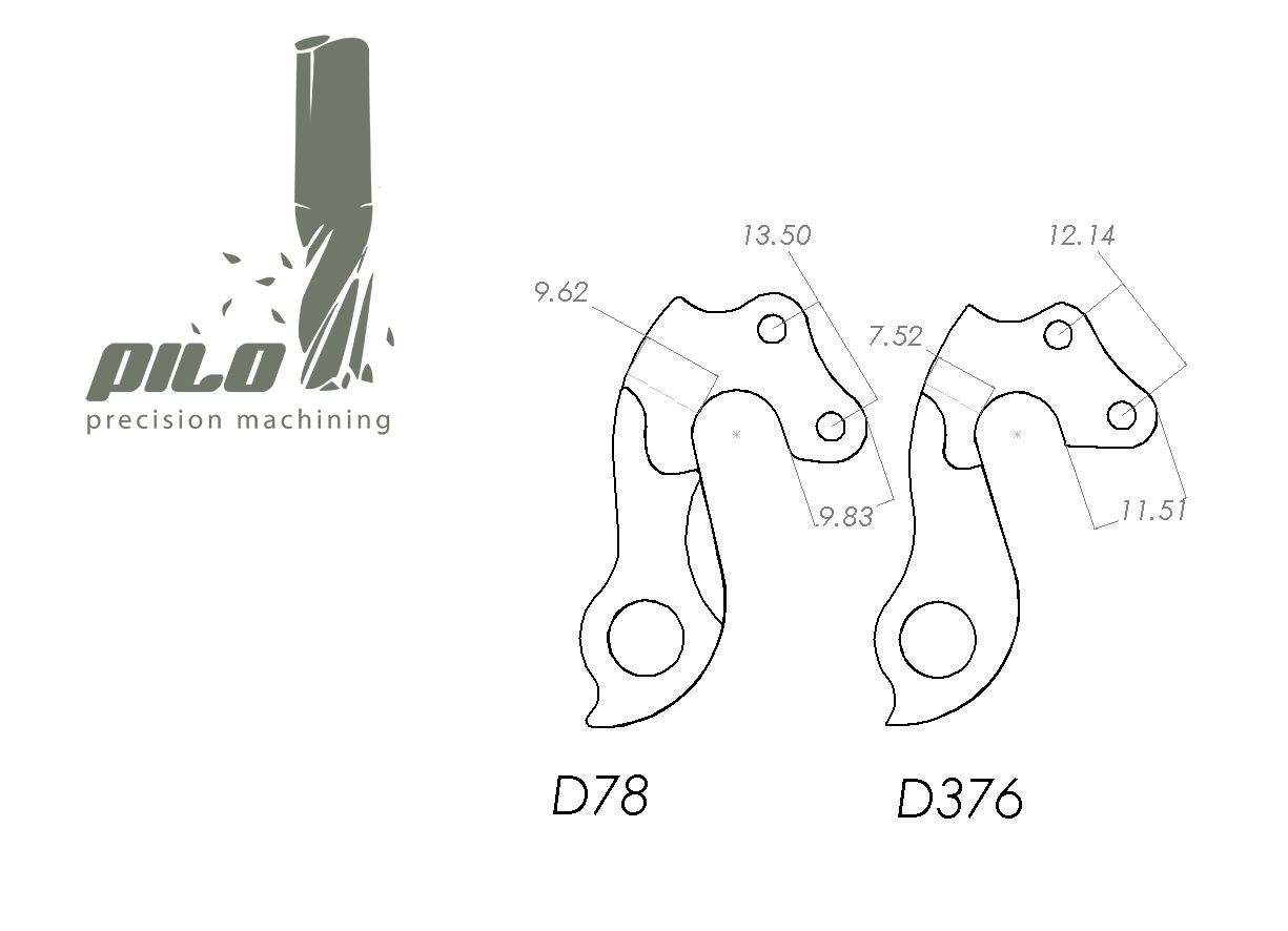 Pilo derailleur hanger D78 vs D376